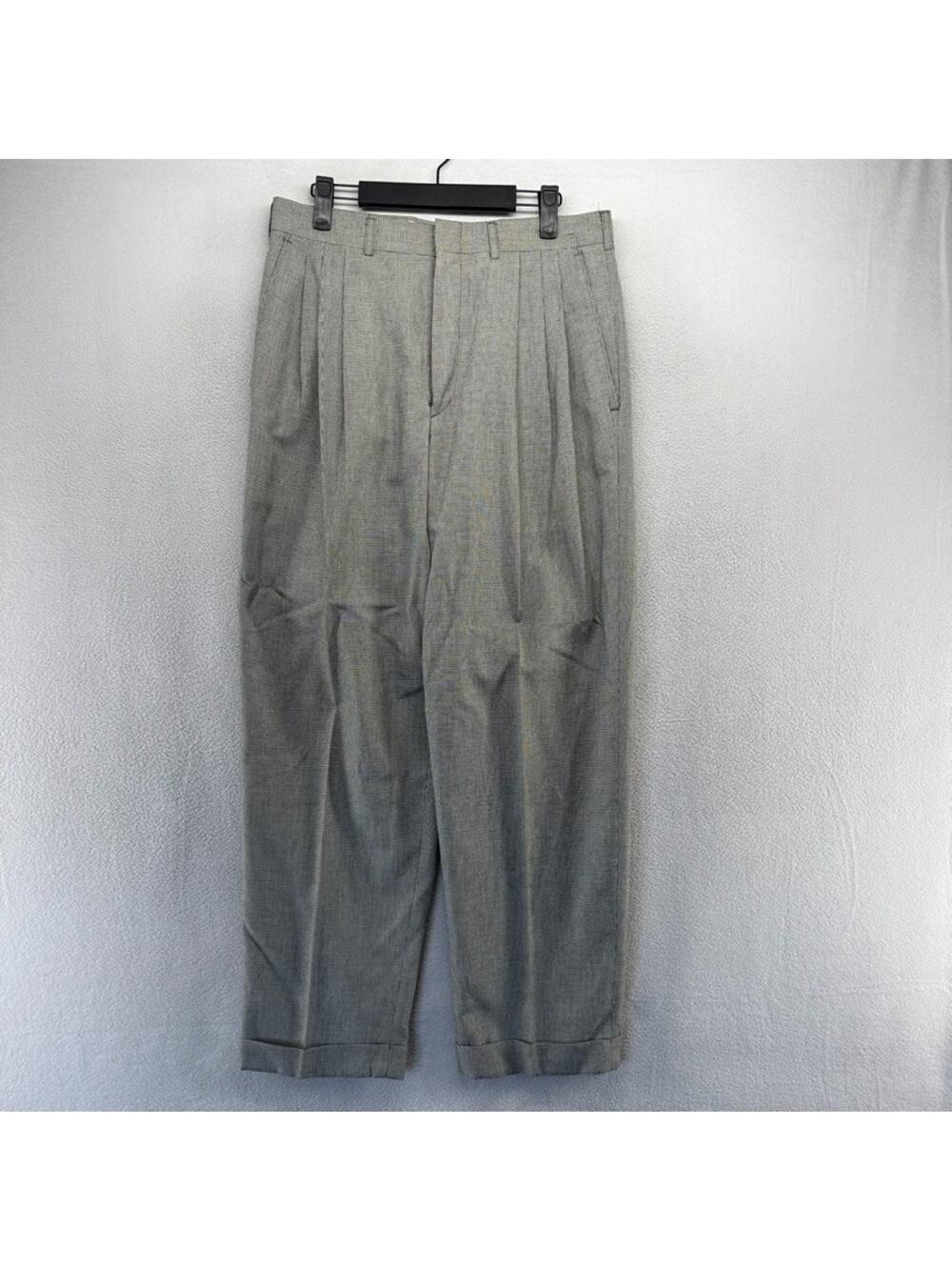 Vintage Cambridge Pants Fits 31x29 black white salt Pepper Trousers Houndstooth